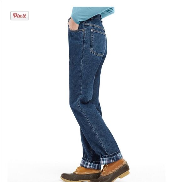 EUC L.L. BEAN ORIGINAL FIT FLANNEL-LINED VINTAGE JEANS SIZE 16 - Picture 5 of 7